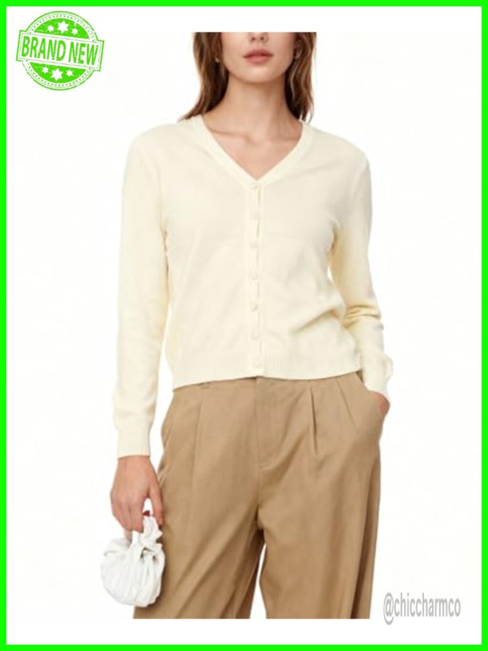 LEO'S VASE Soft Lightweight Button Up Cardigan Sweater for Women